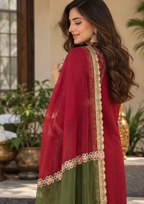 Premium Silk Embroidered Suit Set