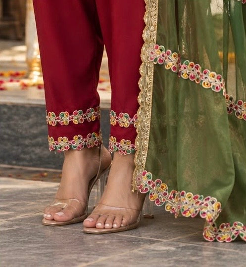 Premium Silk Embroidered Suit Set