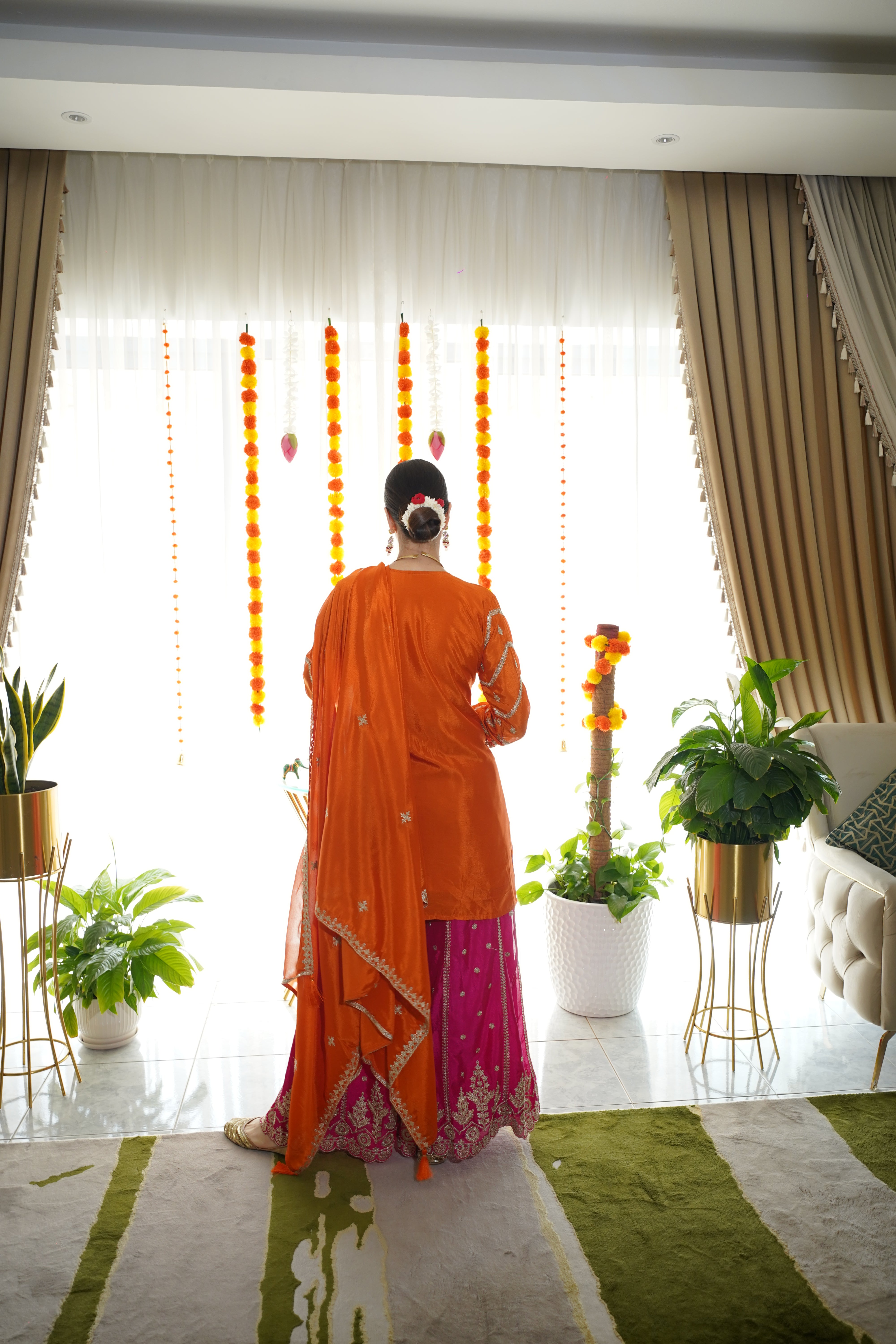 pure chinon silk..embroidered sharara set