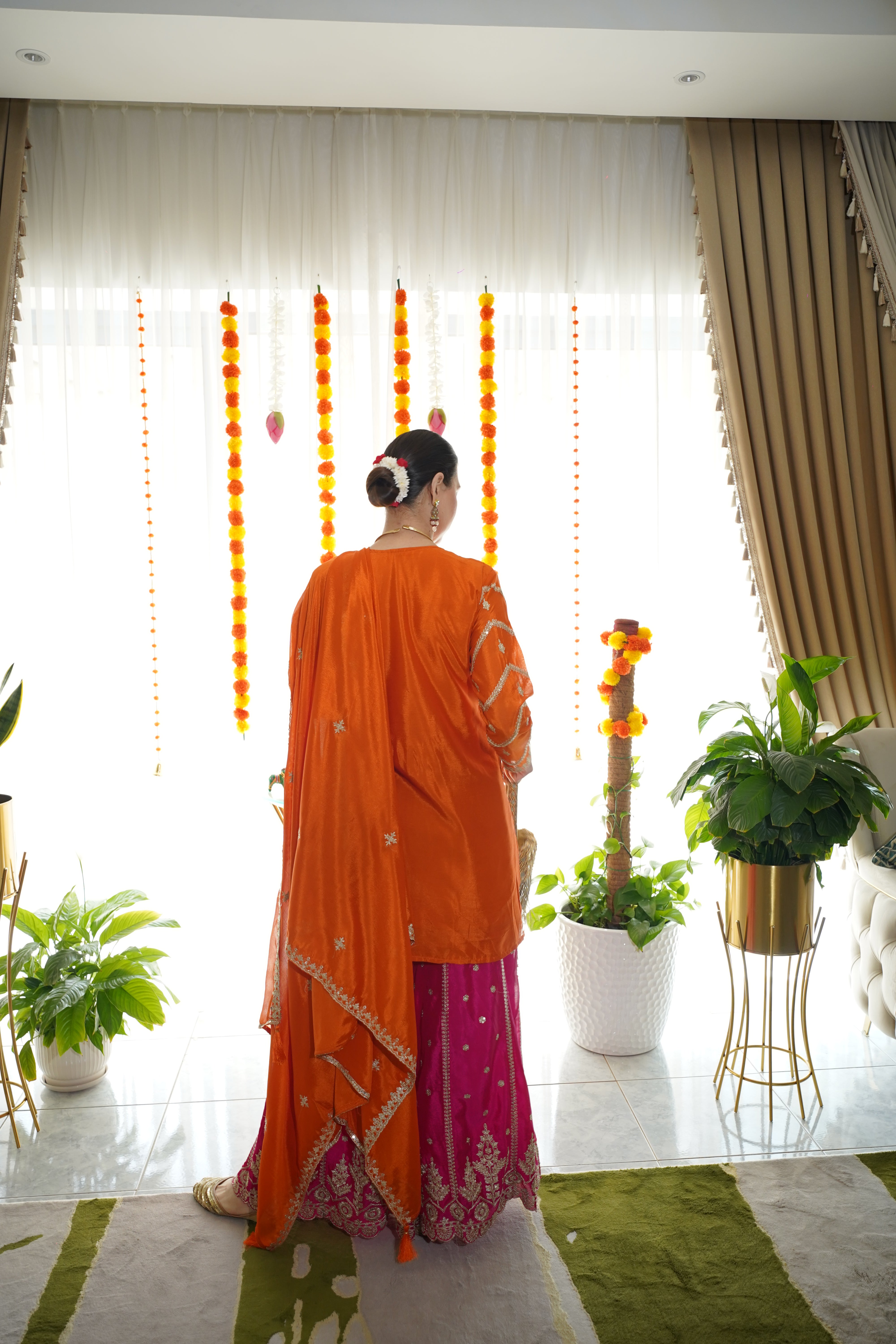 pure chinon silk..embroidered sharara set