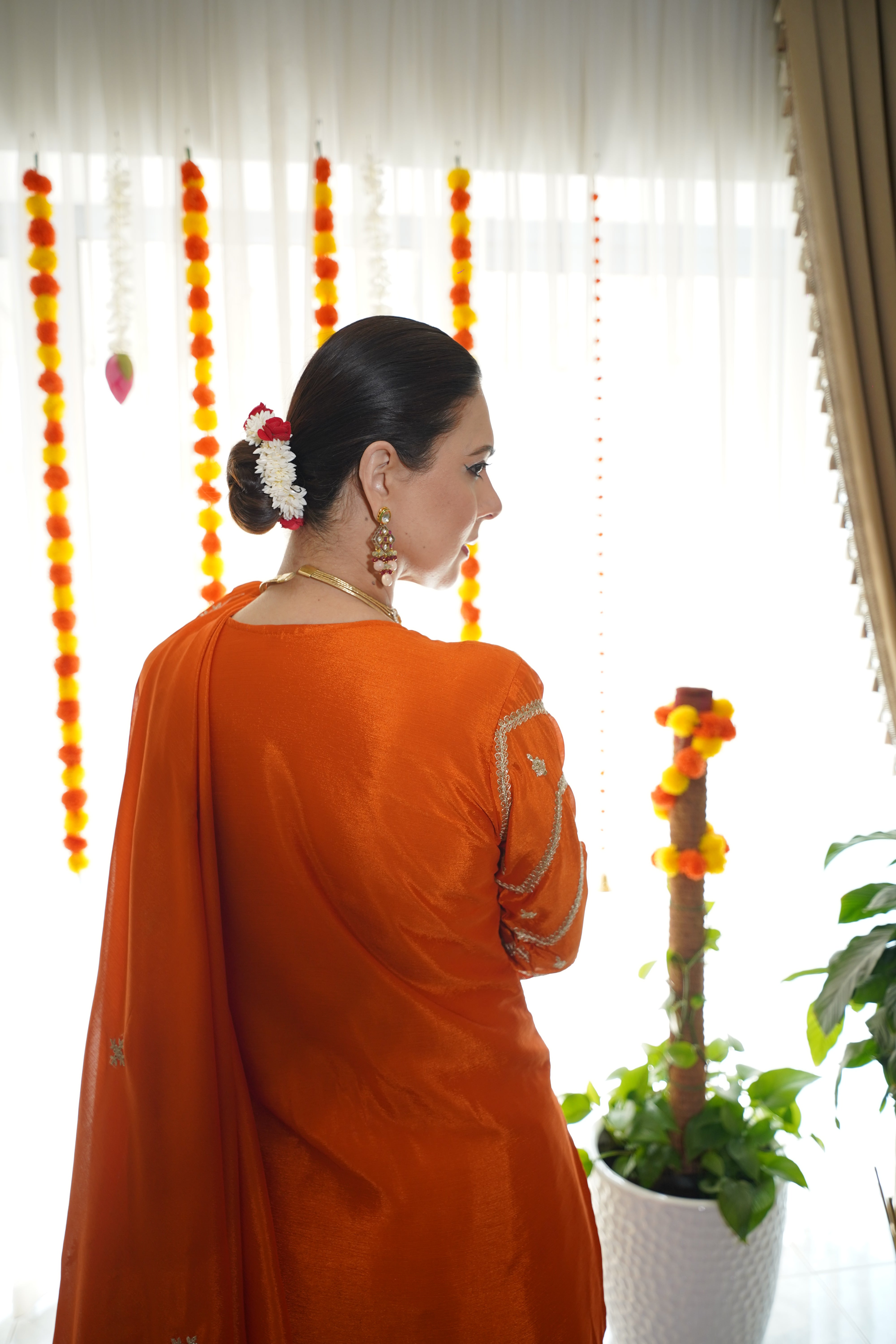 pure chinon silk..embroidered sharara set