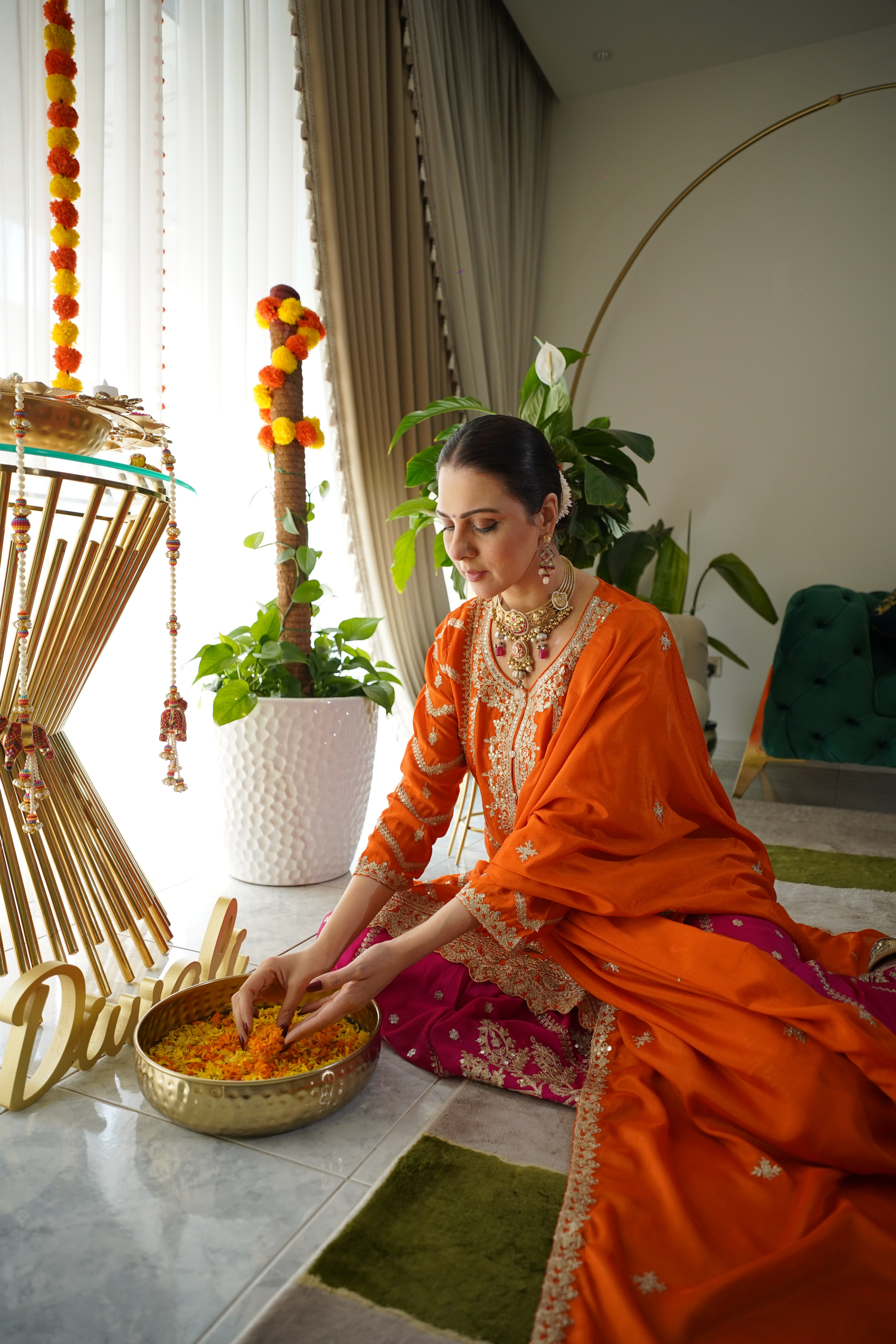 pure chinon silk..embroidered sharara set