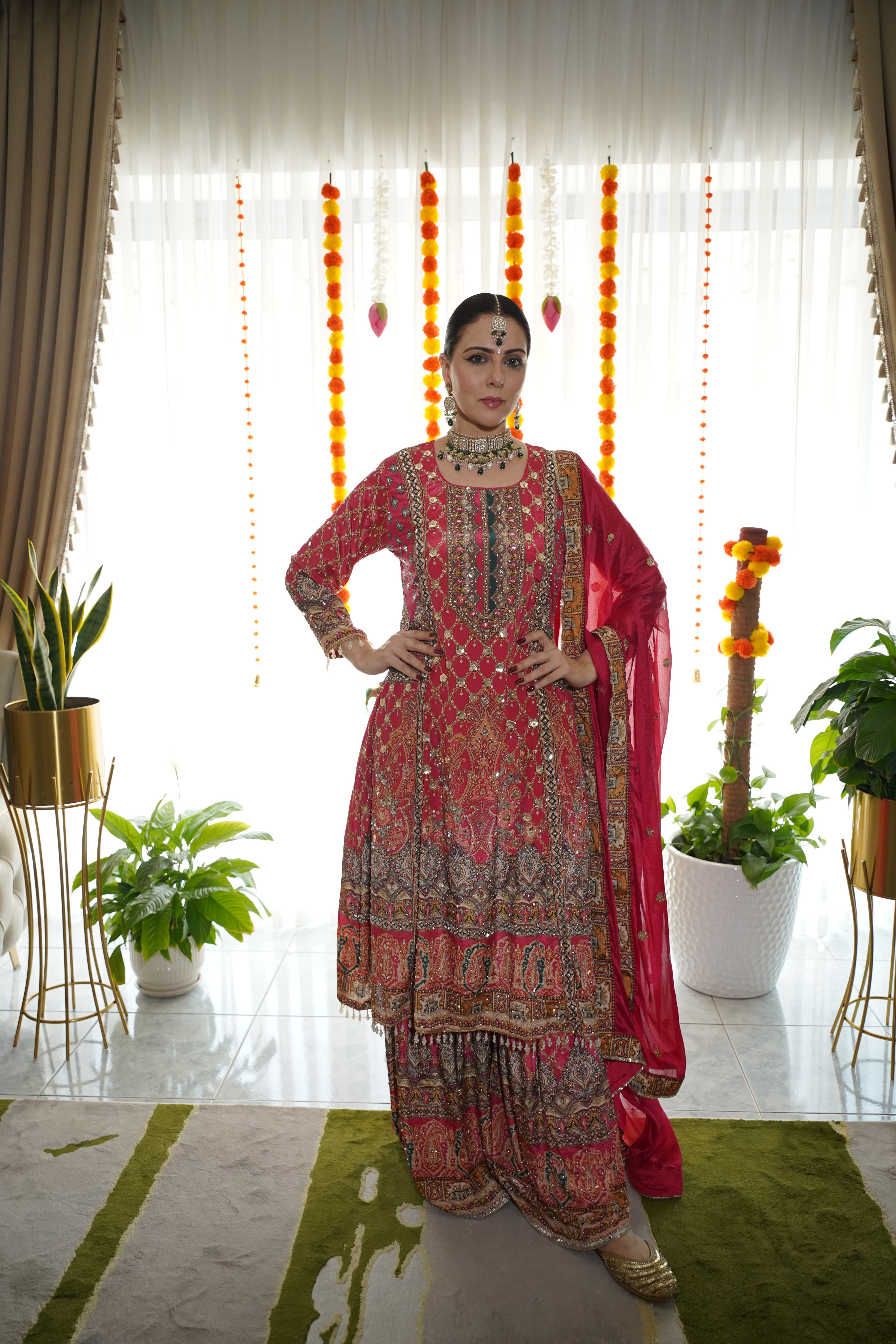 Pure Crepe Heavily Embroidered Sharara Set