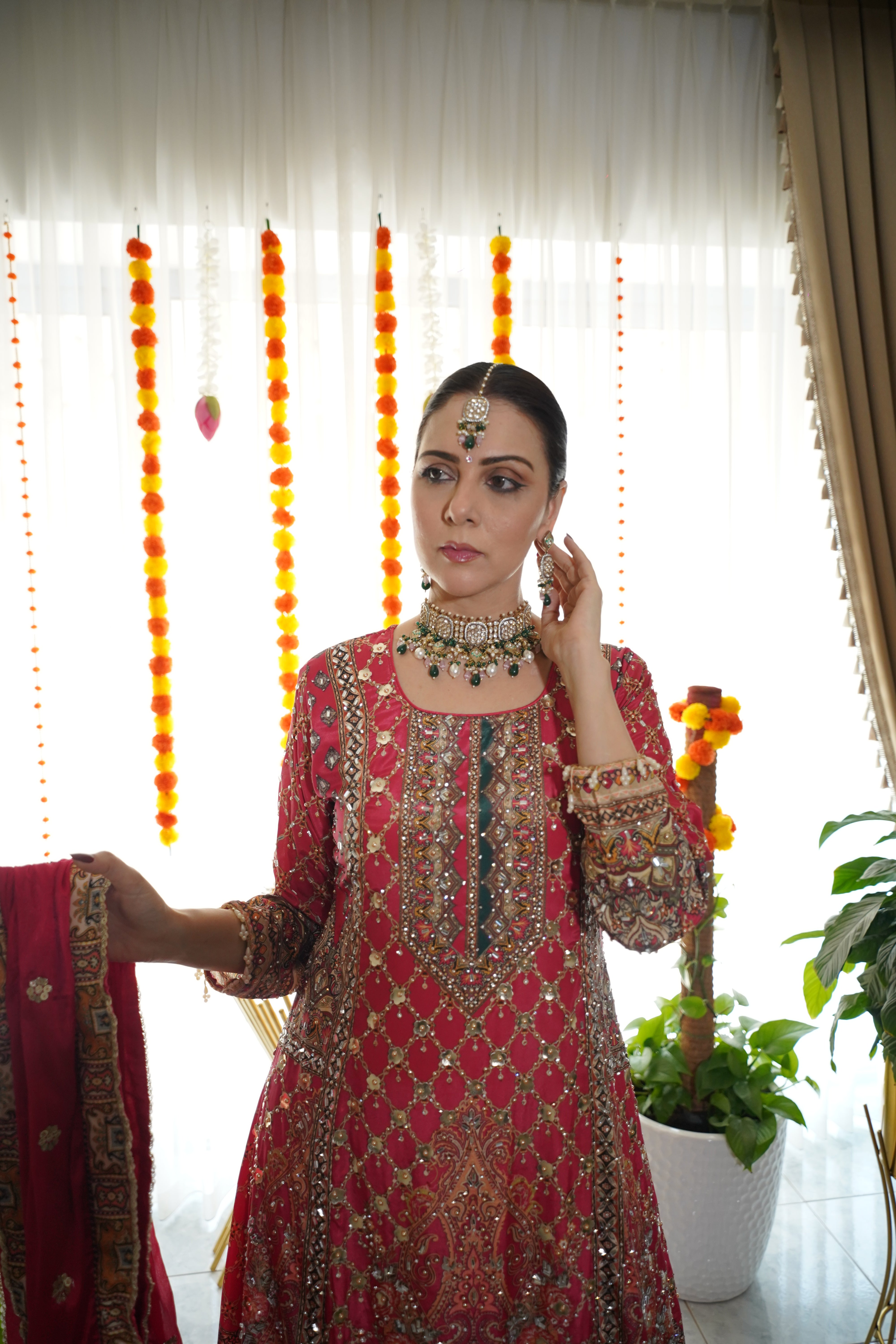 Pure Crepe Heavily Embroidered Sharara Set