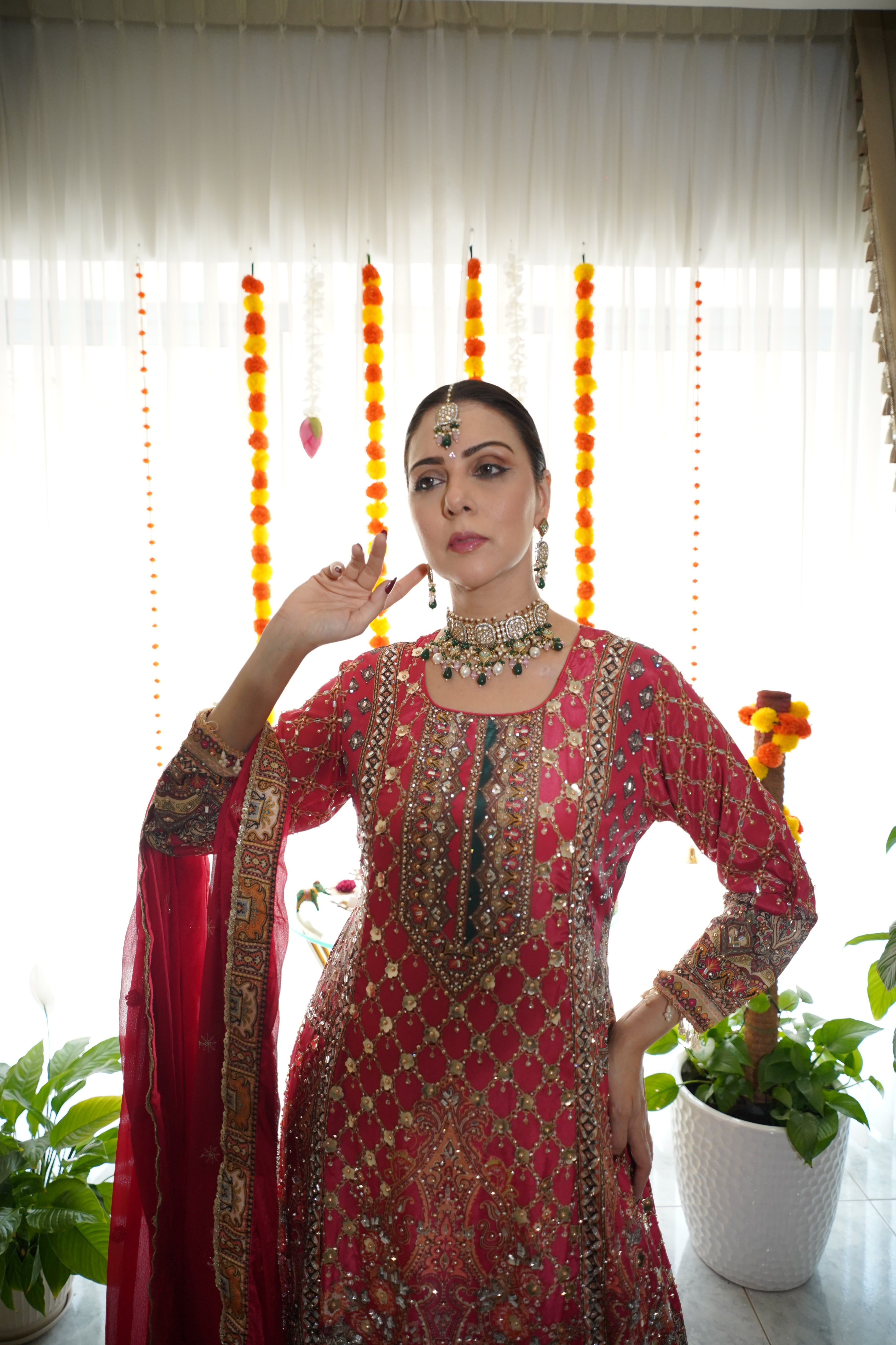 Pure Crepe Heavily Embroidered Sharara Set