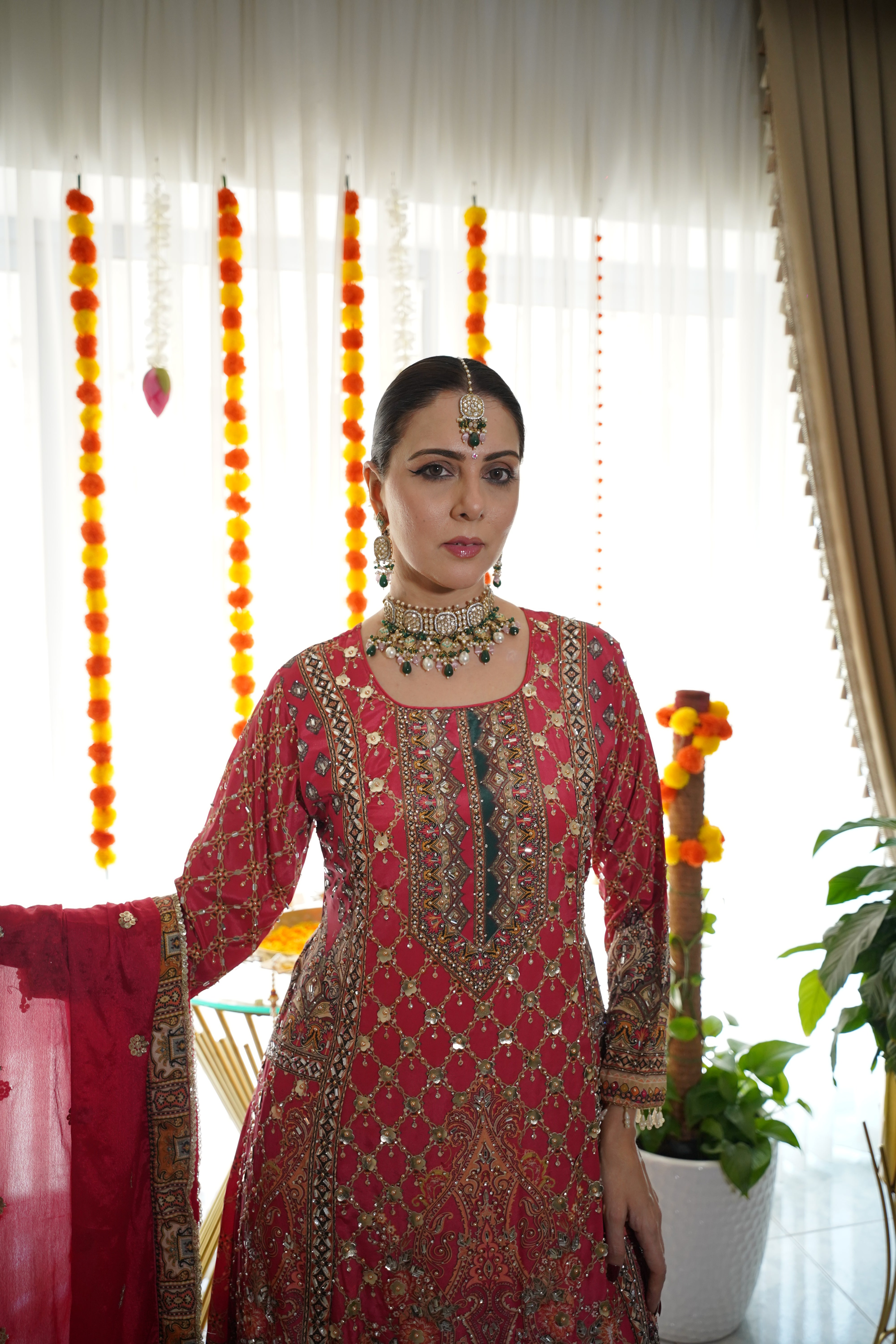 Pure Crepe Heavily Embroidered Sharara Set