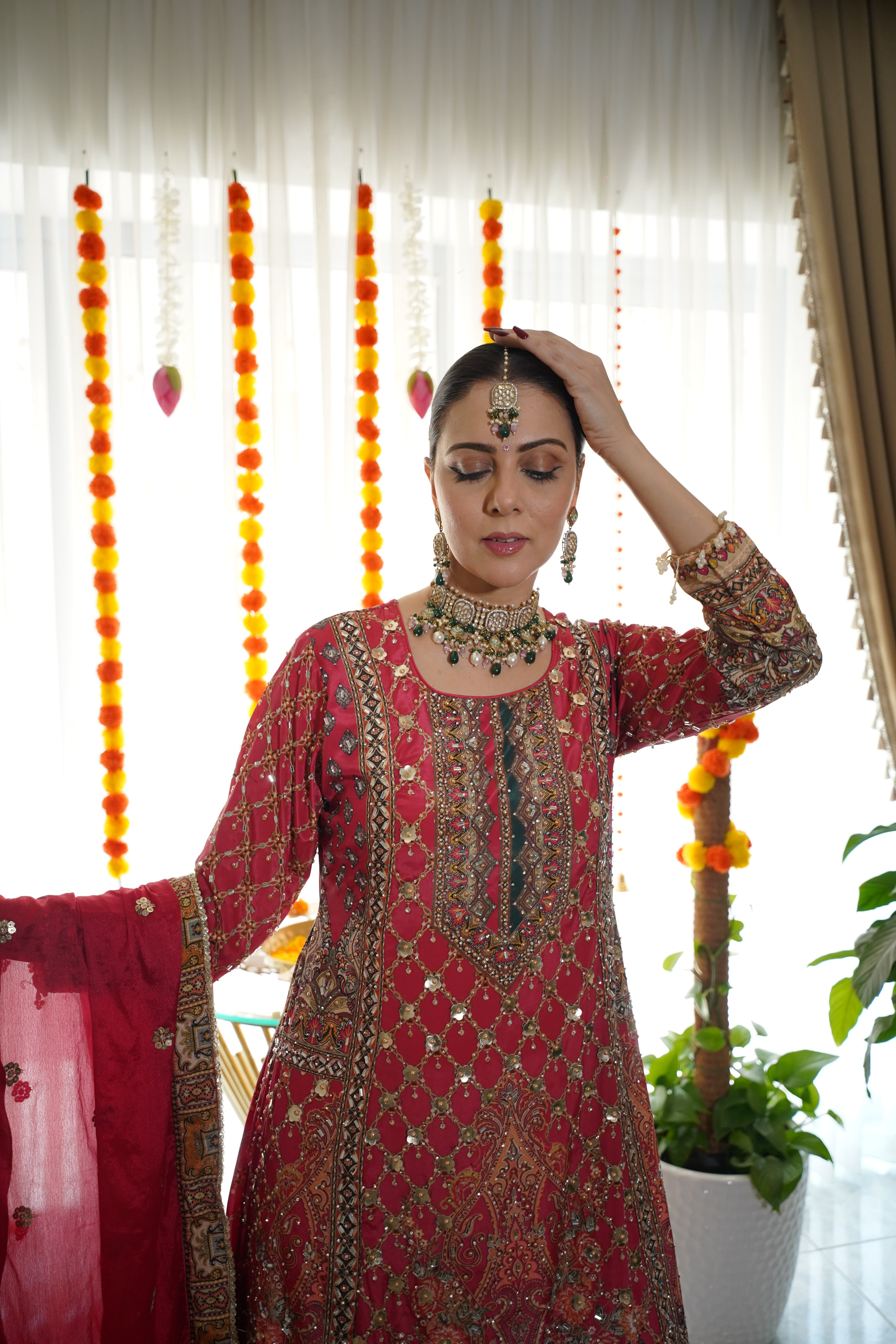 Pure Crepe Heavily Embroidered Sharara Set