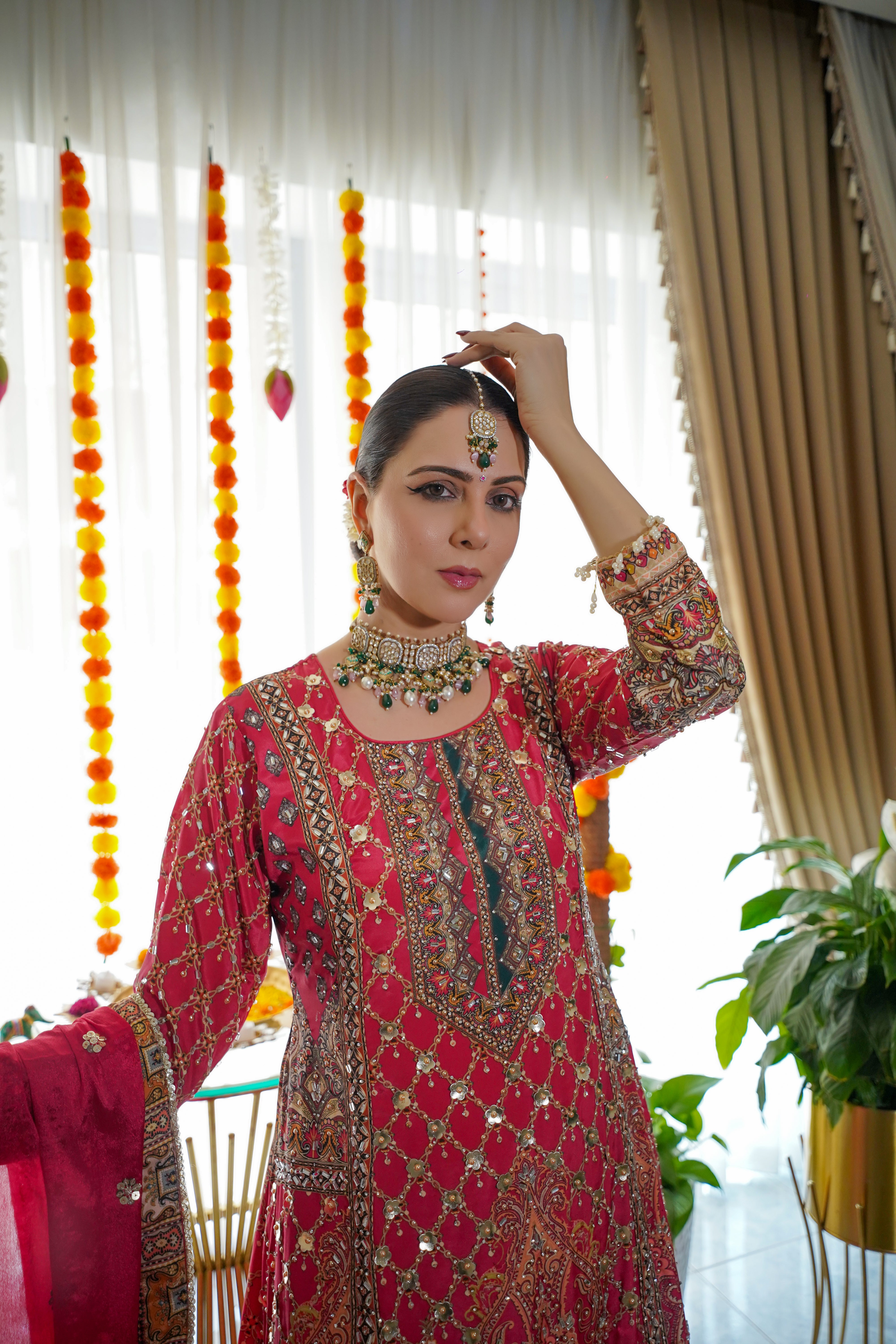 Pure Crepe Heavily Embroidered Sharara Set