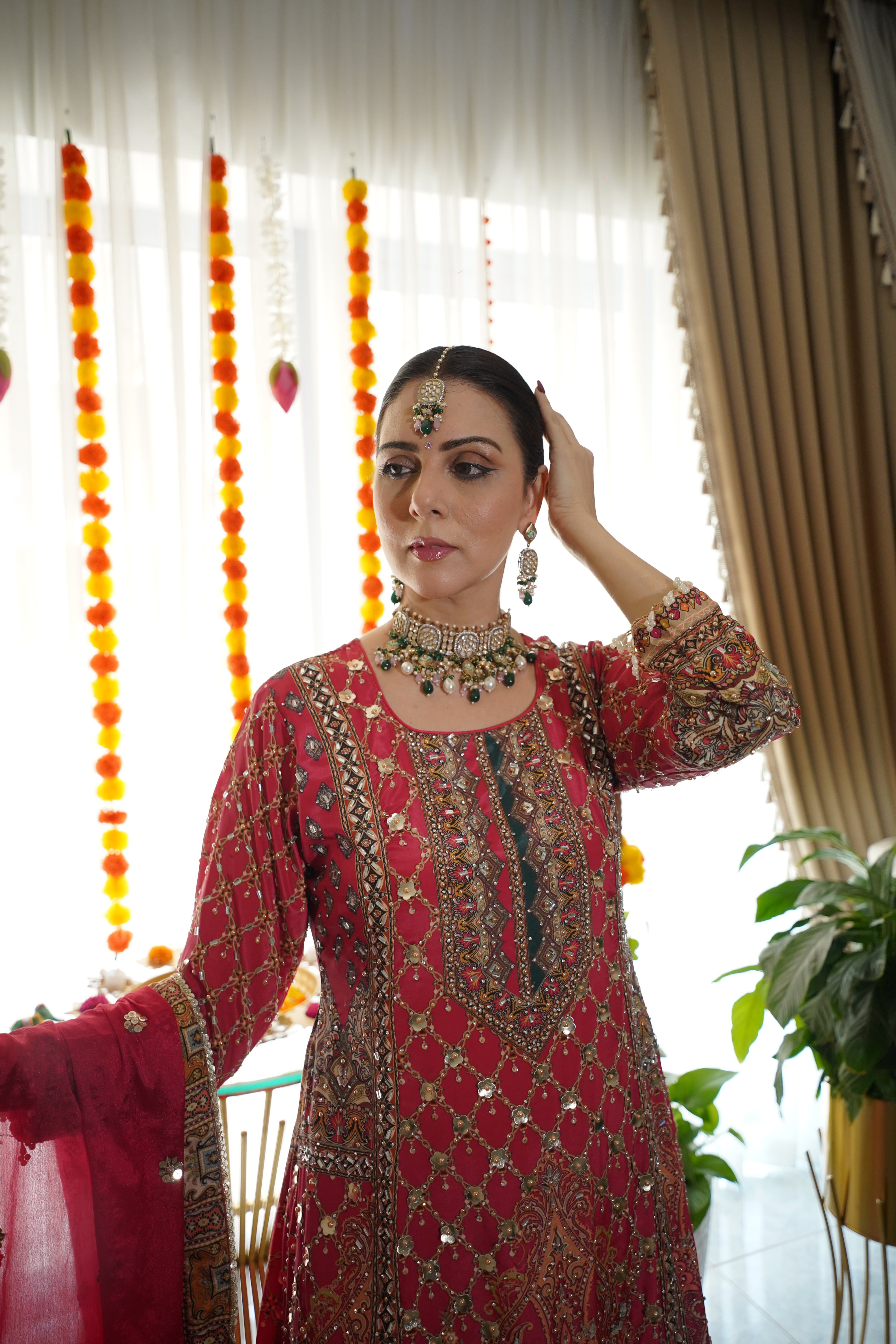 Pure Crepe Heavily Embroidered Sharara Set