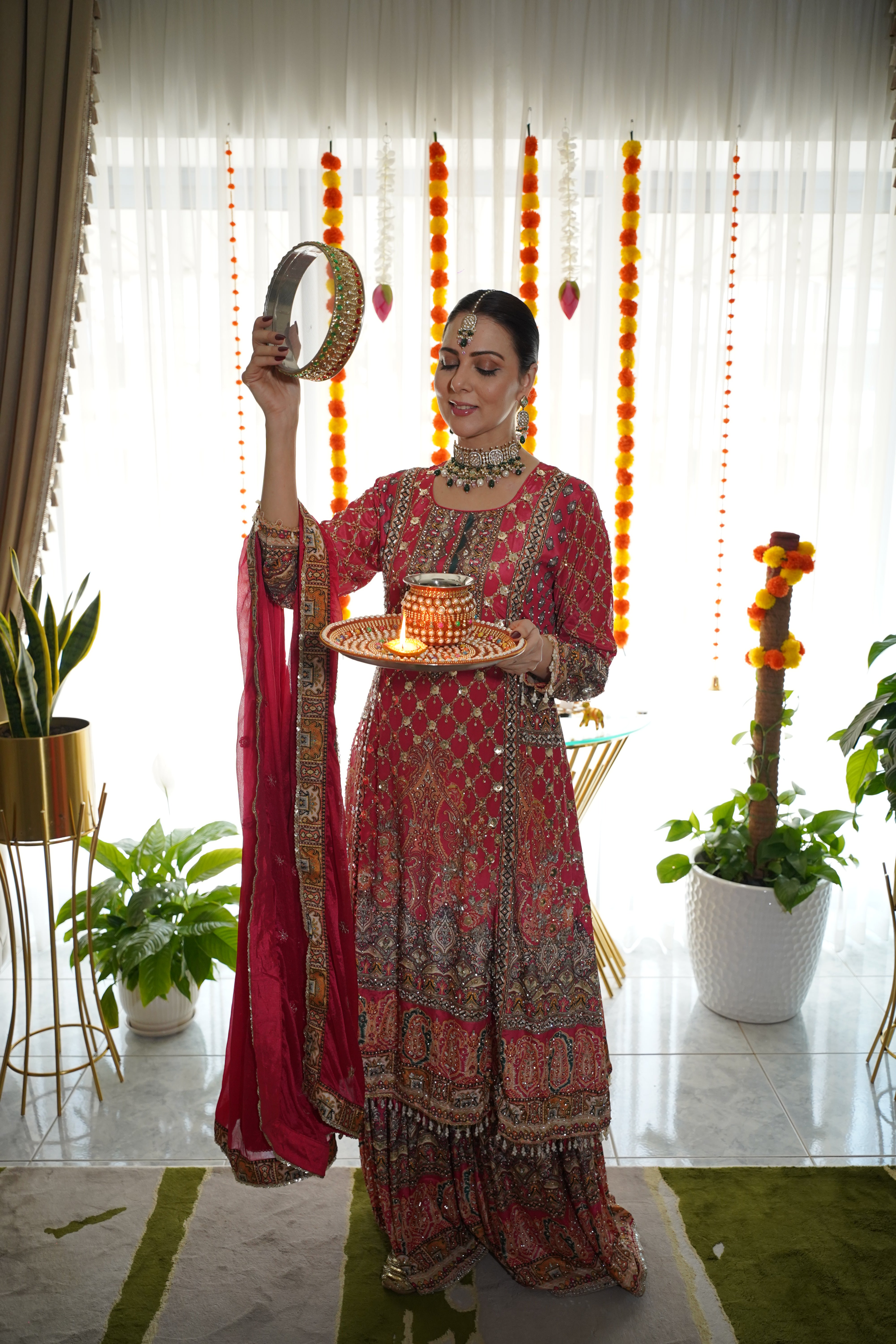 Pure Crepe Heavily Embroidered Sharara Set