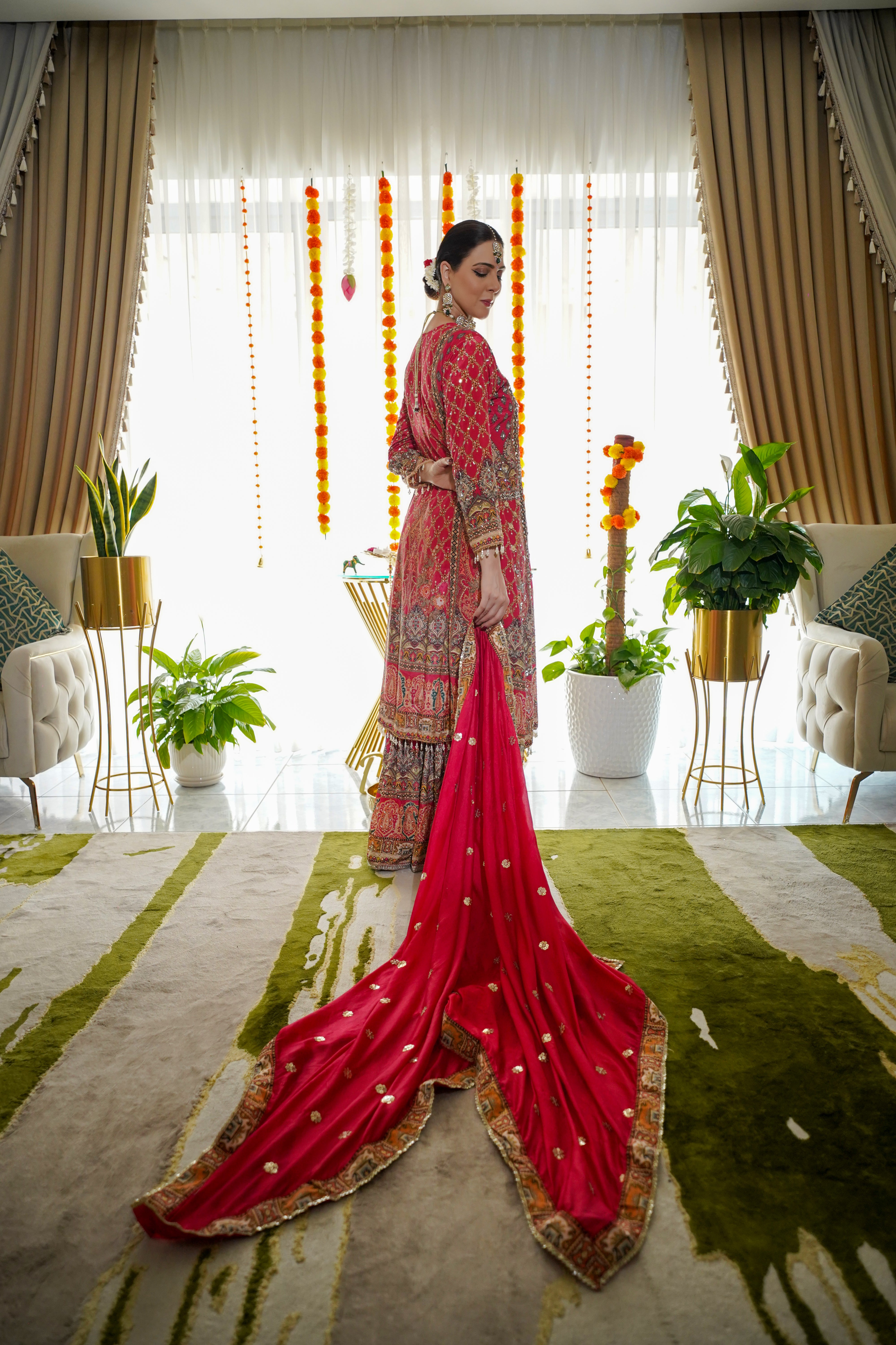 Pure Crepe Heavily Embroidered Sharara Set