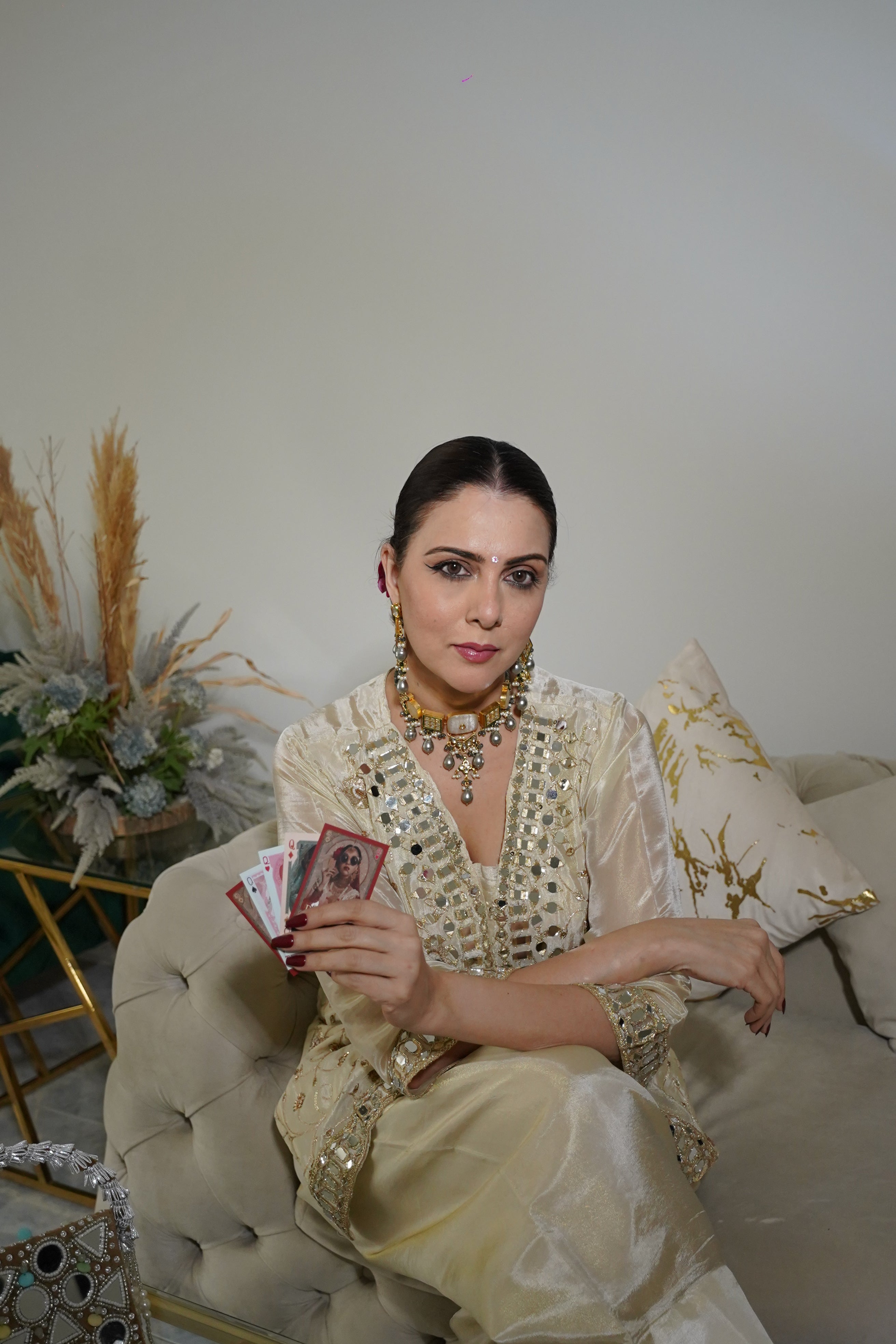 Pure Shimmer Tissue Farshi Salwar Suit