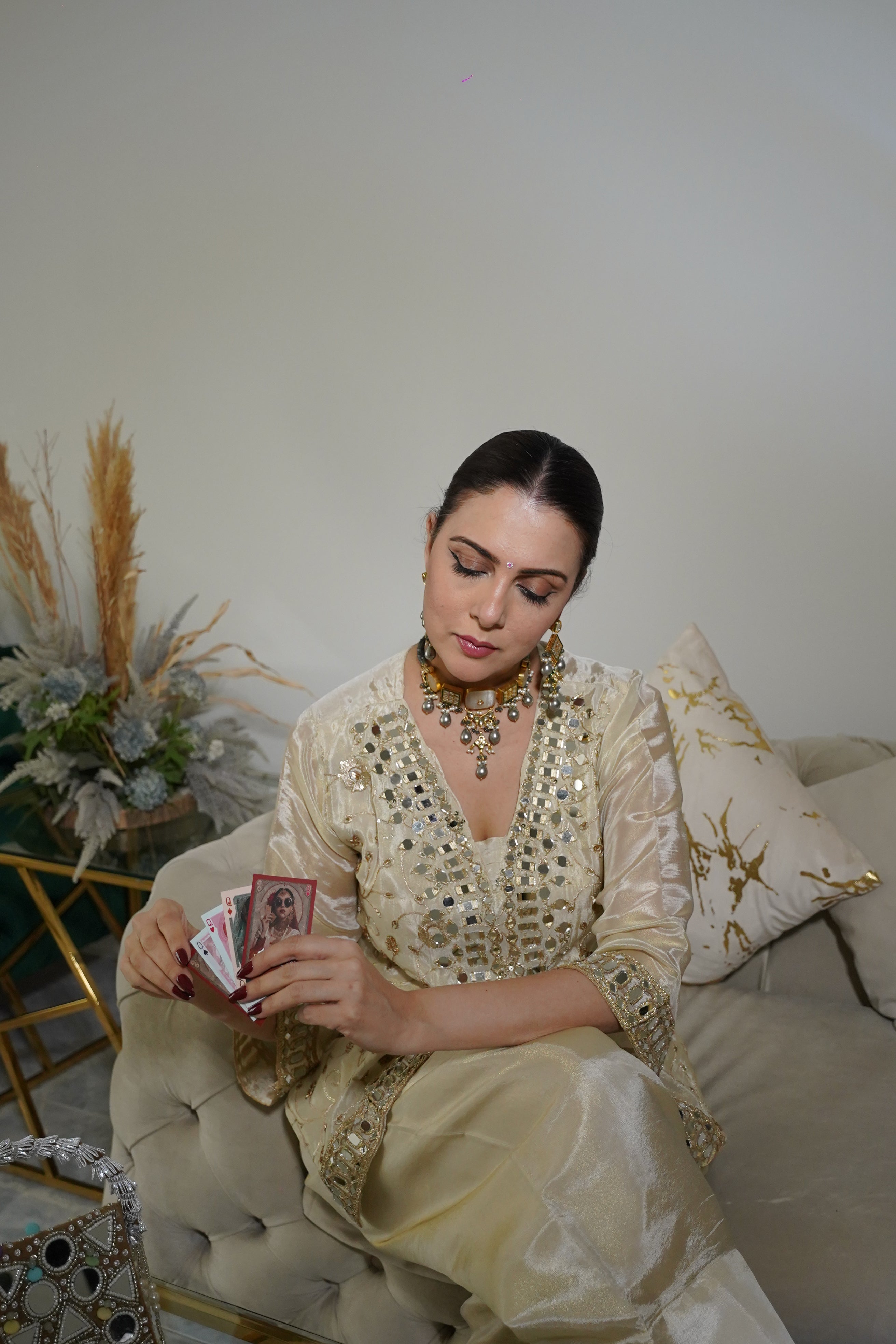 Pure Shimmer Tissue Farshi Salwar Suit