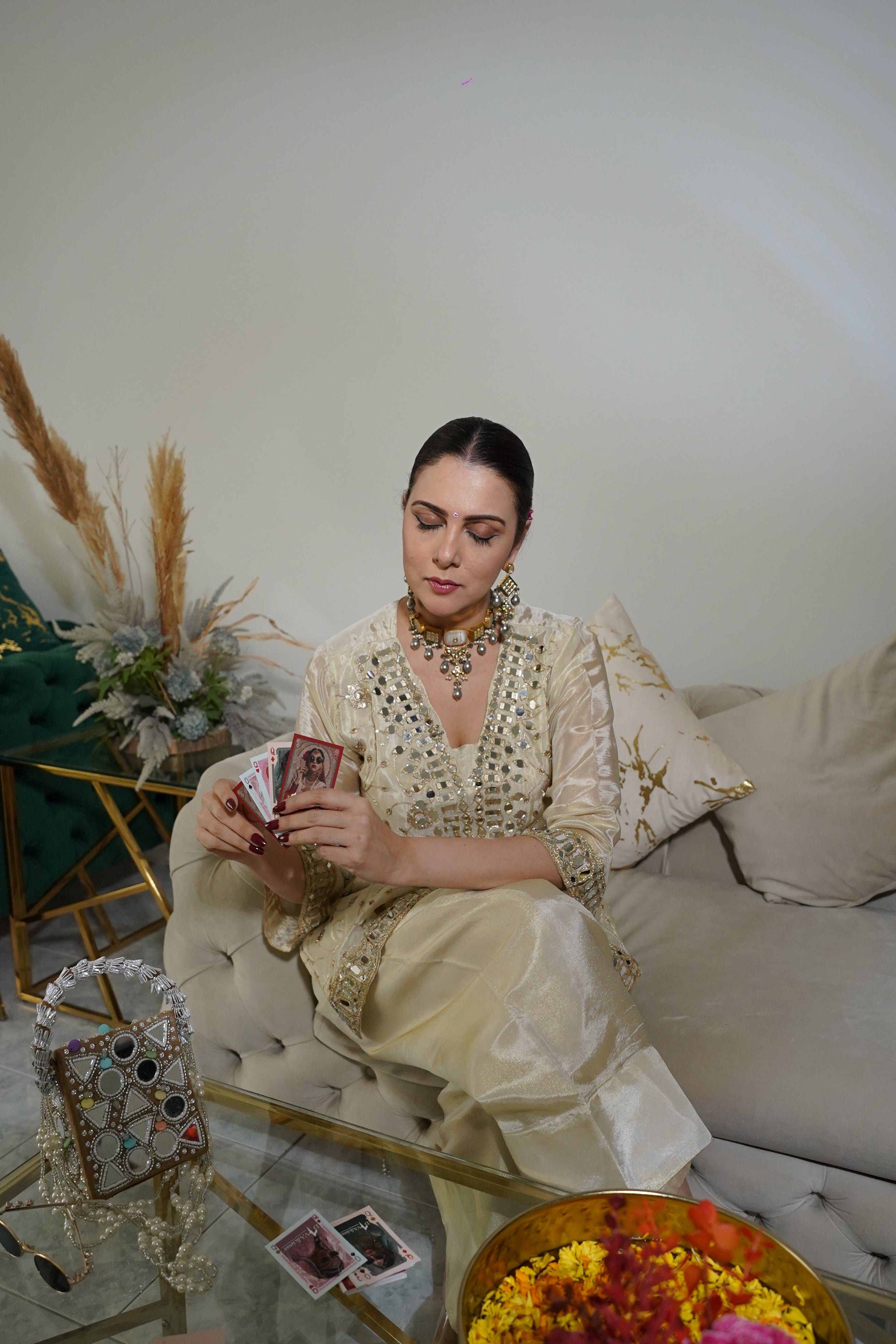 Pure Shimmer Tissue Farshi Salwar Suit