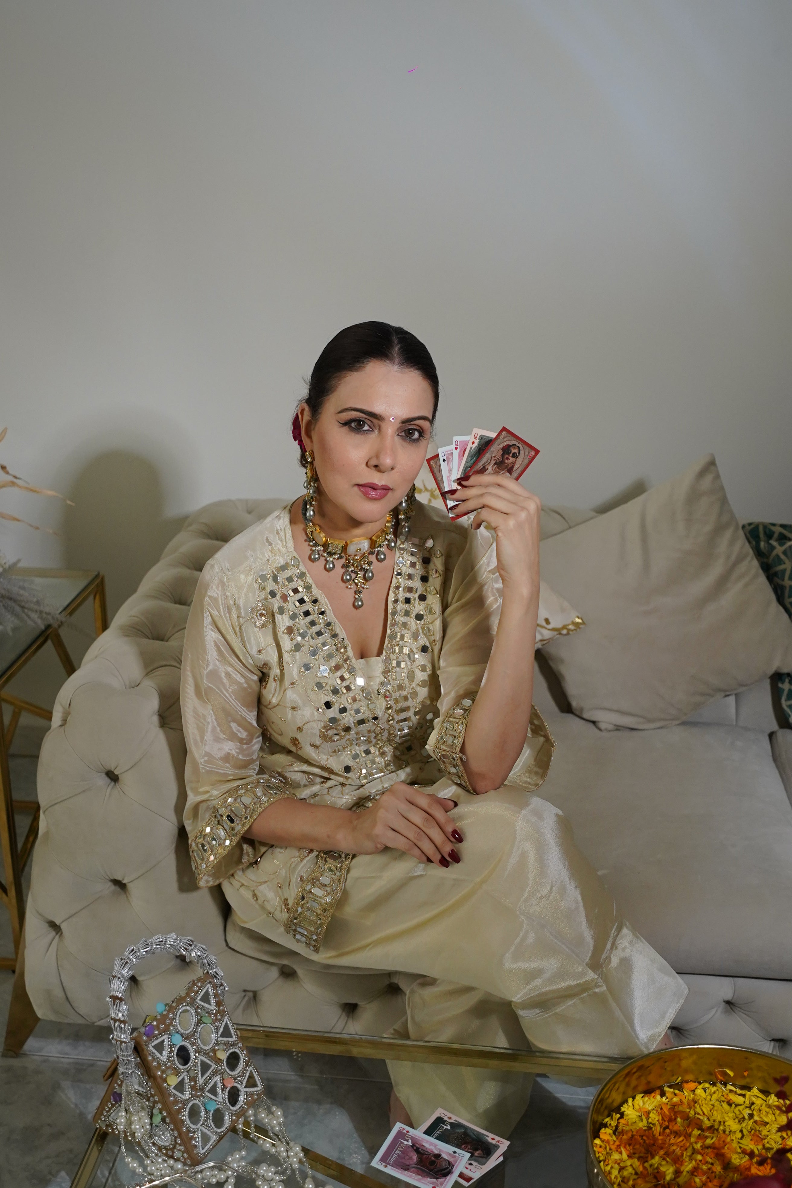 Pure Shimmer Tissue Farshi Salwar Suit