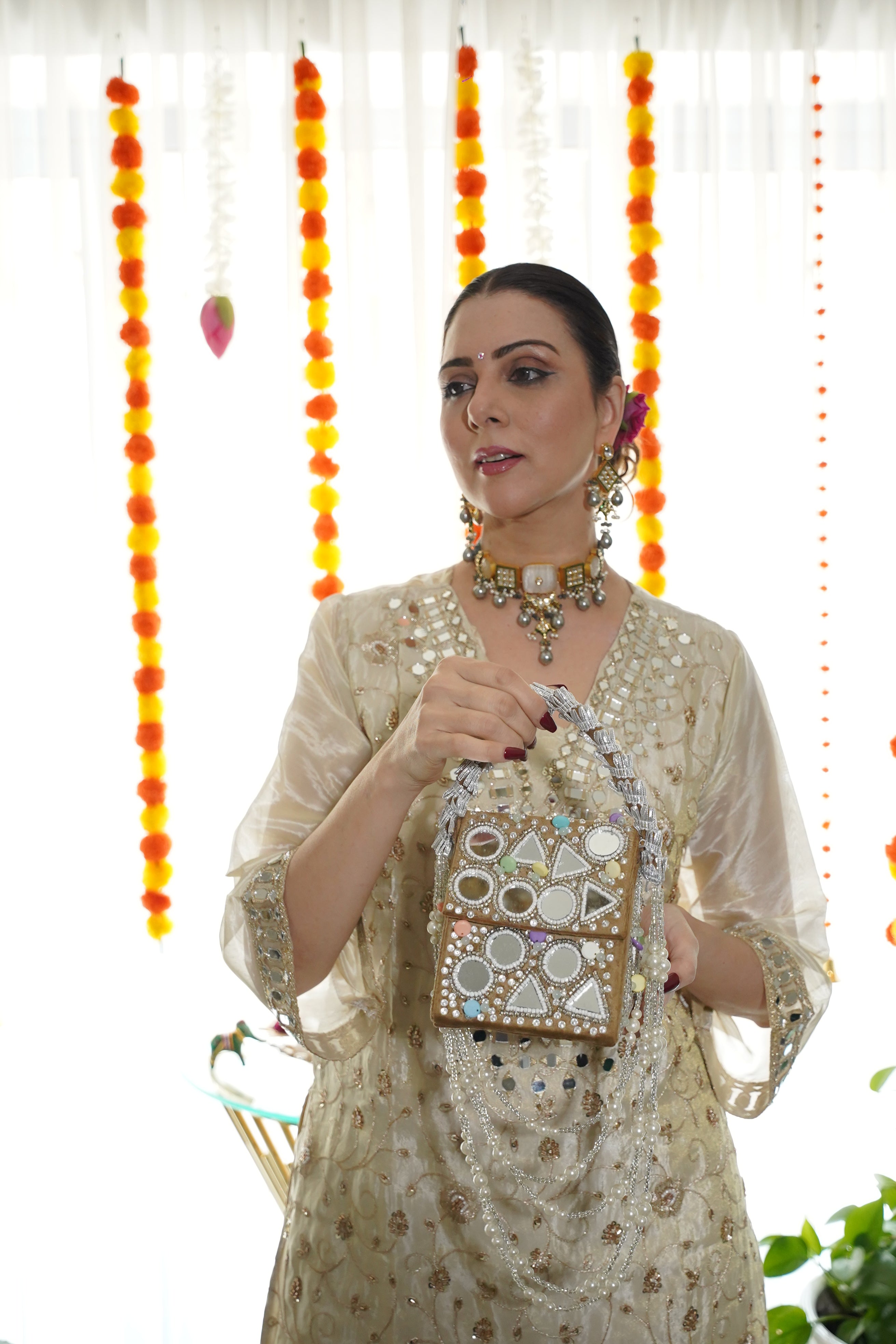 Pure Shimmer Tissue Farshi Salwar Suit