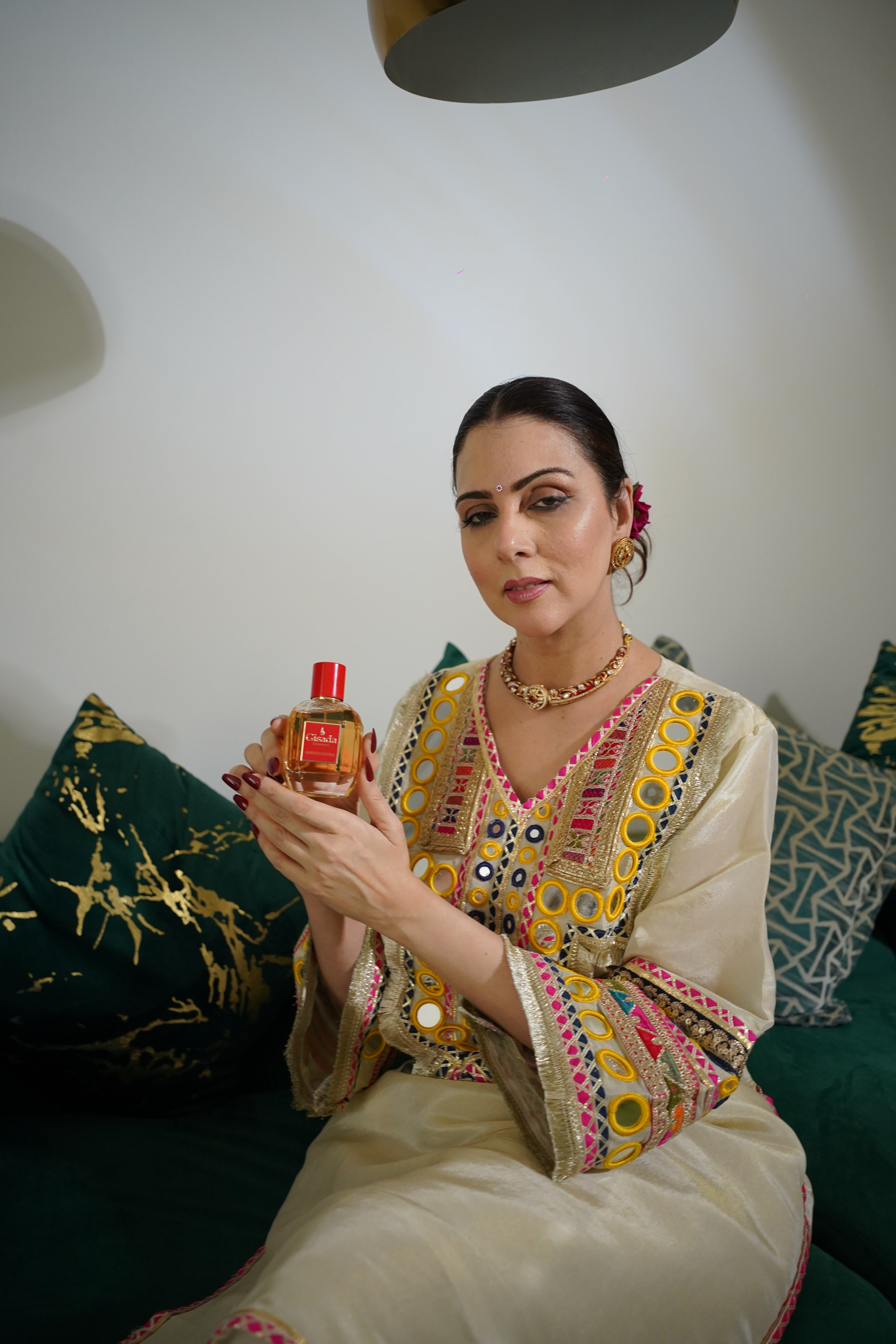 shimmer tissue , original mirror and thread embroidered co ord set