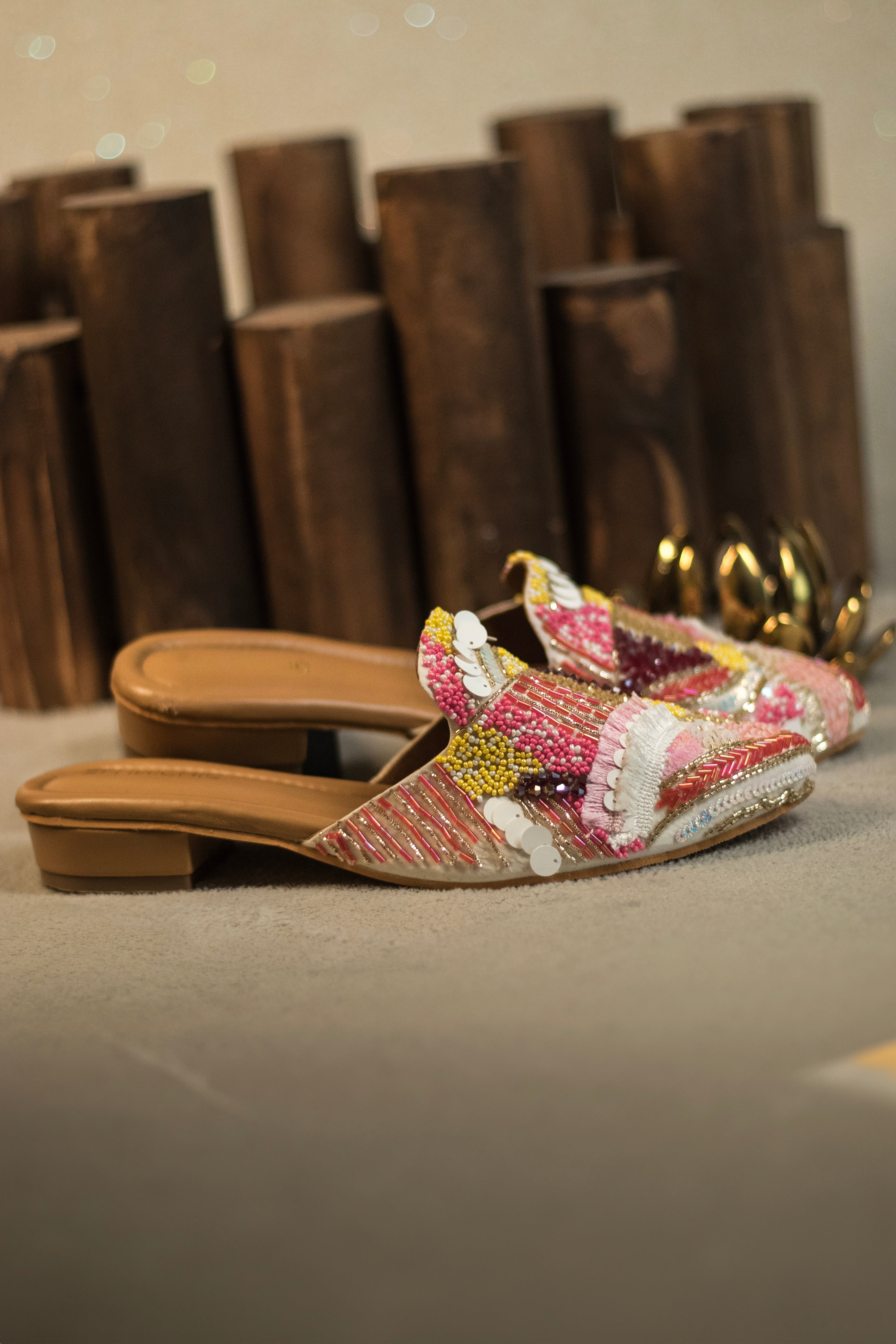Blush Mosaic Handcrafted Mules