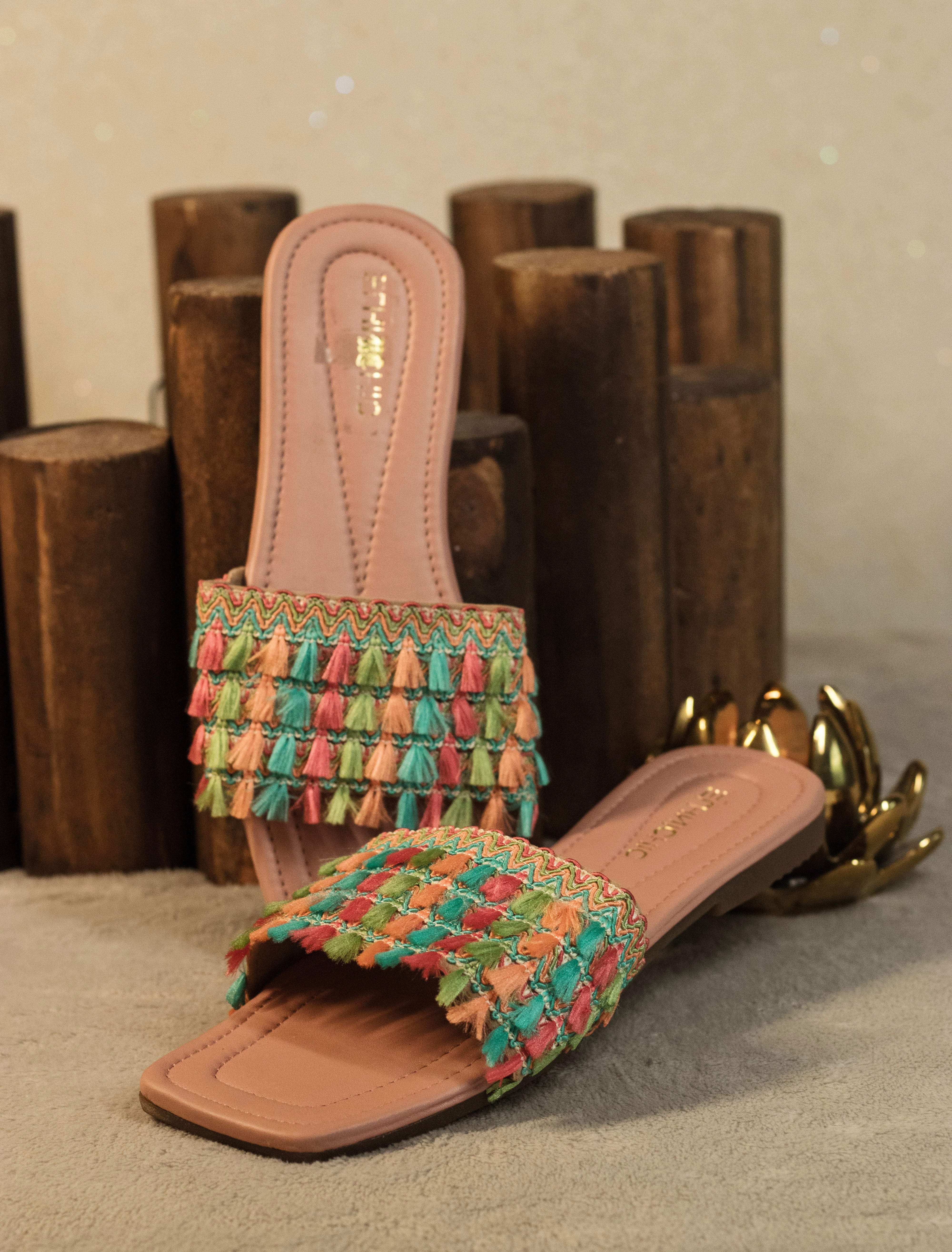 Pastel Tassel Fringe Flats