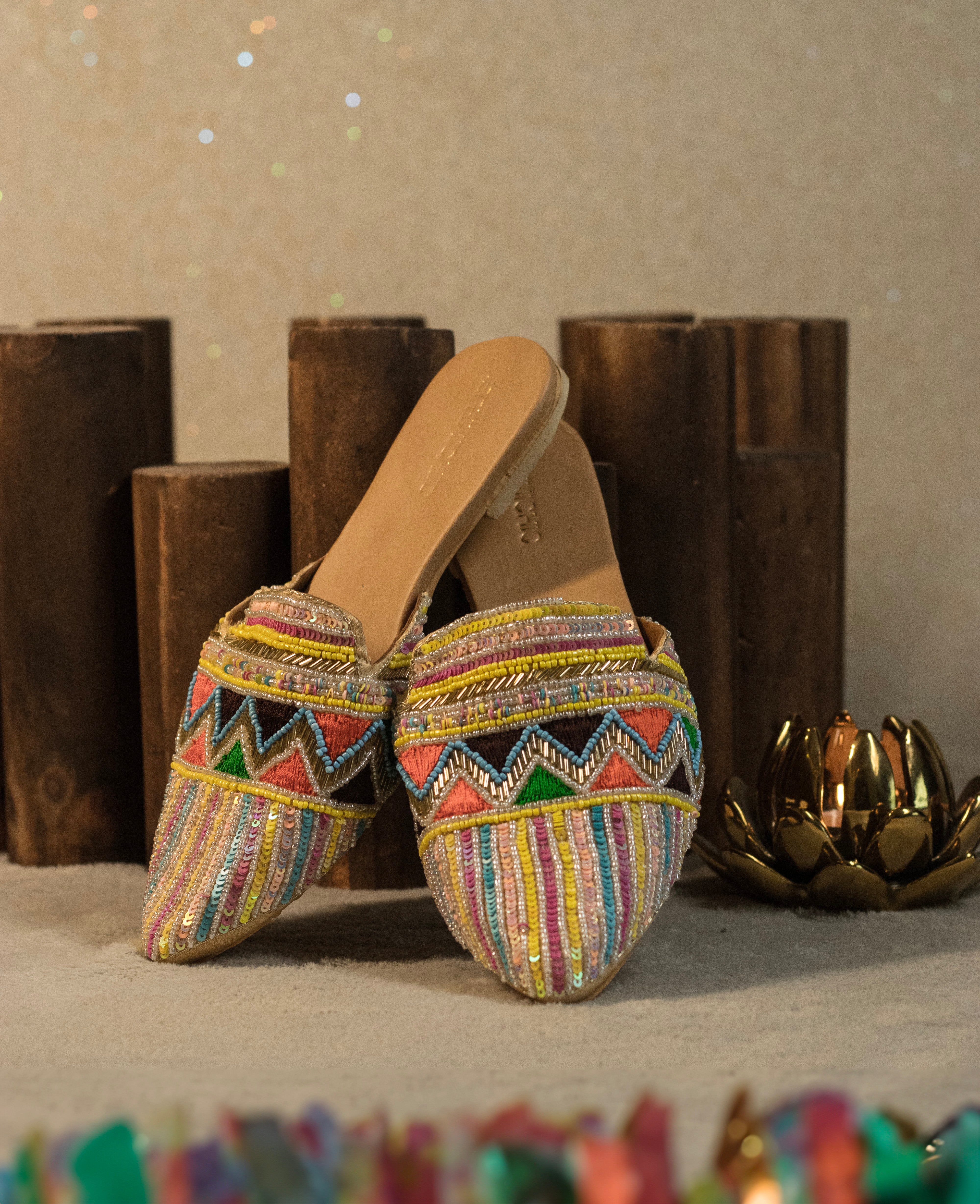 Rangrez Beaded Mules