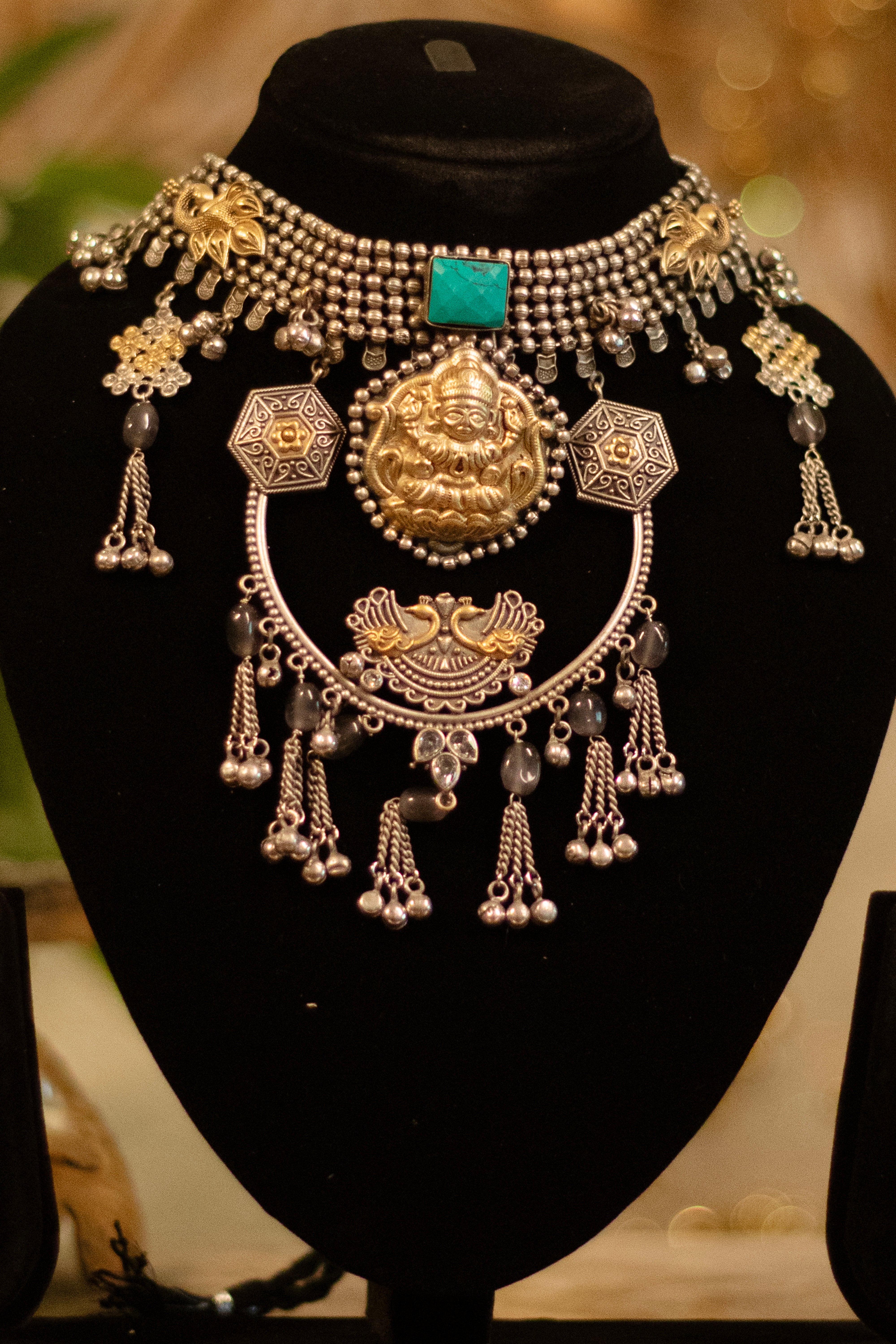 Lakshmi Peacock Antique Choker Set