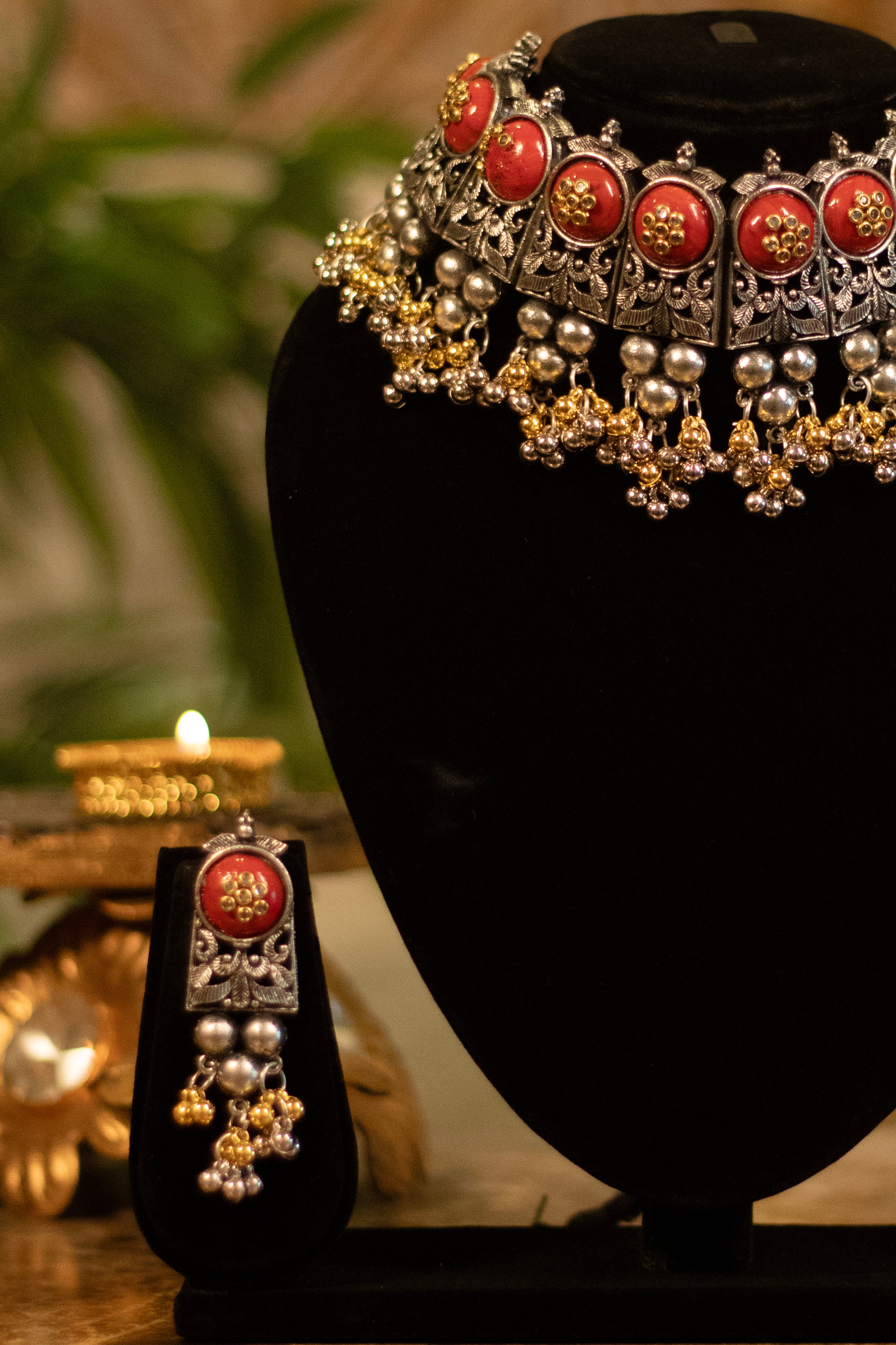 Ruby Royale Tribal Choker Set