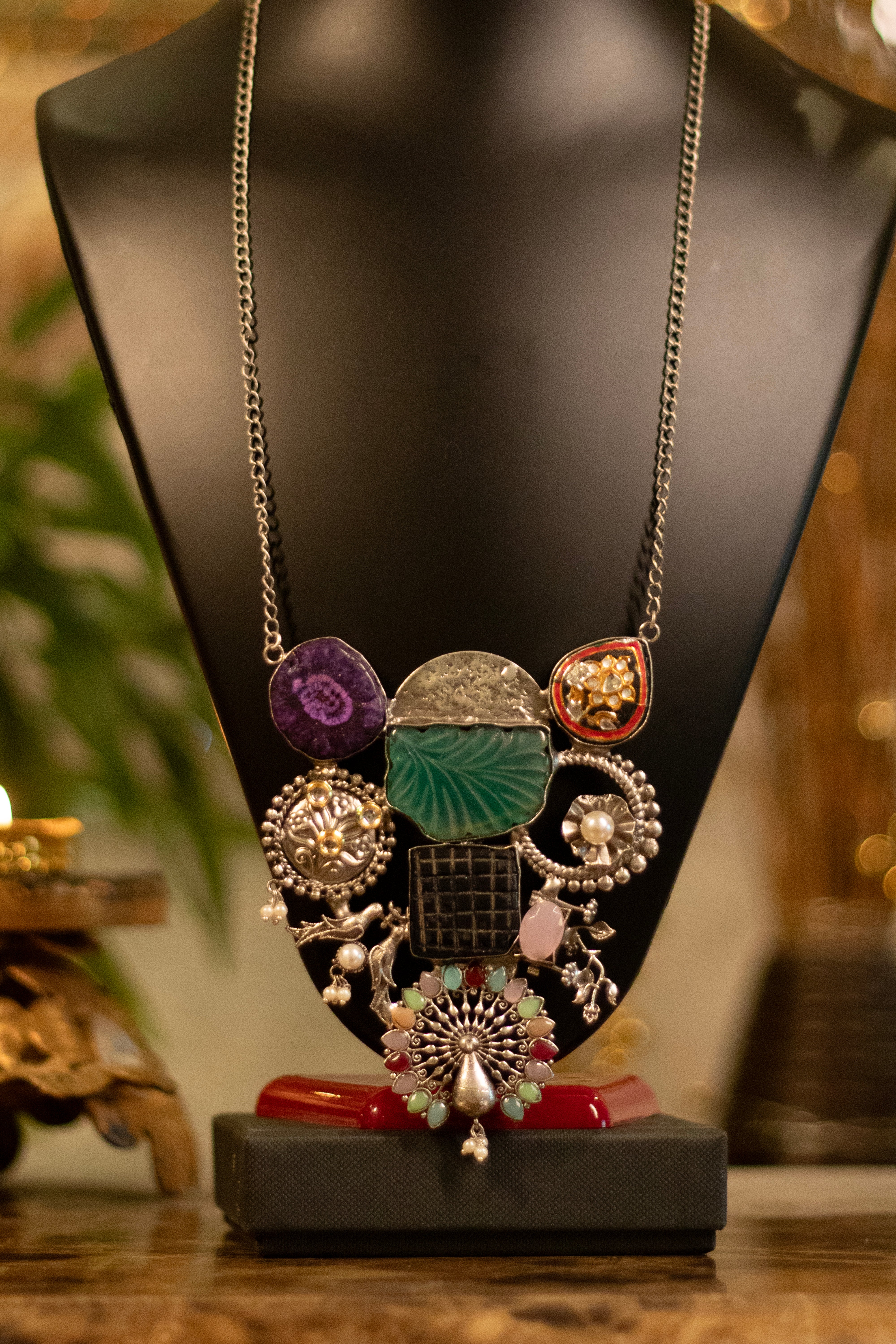 Celestial Mosaic Statement Necklace