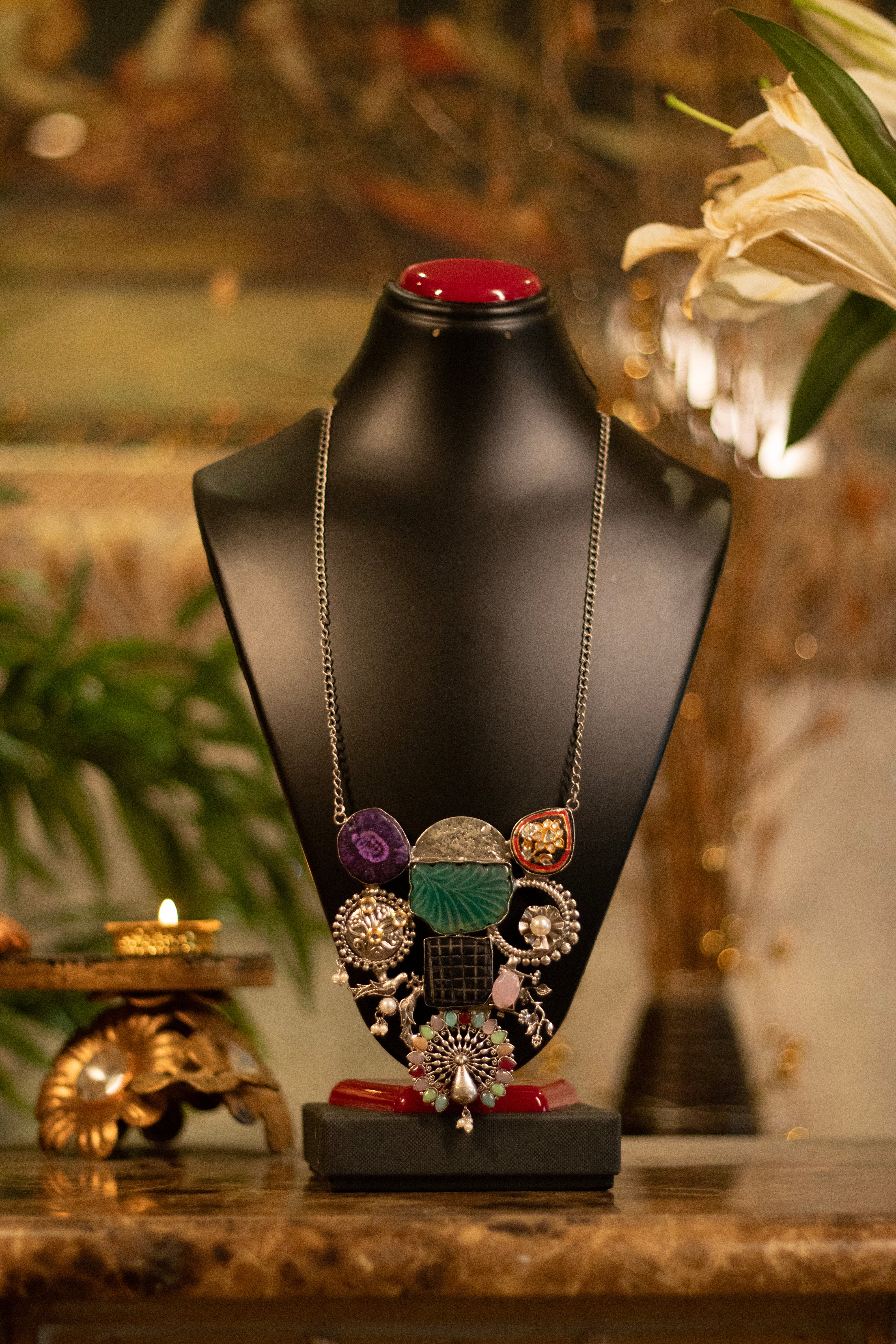 Celestial Mosaic Statement Necklace