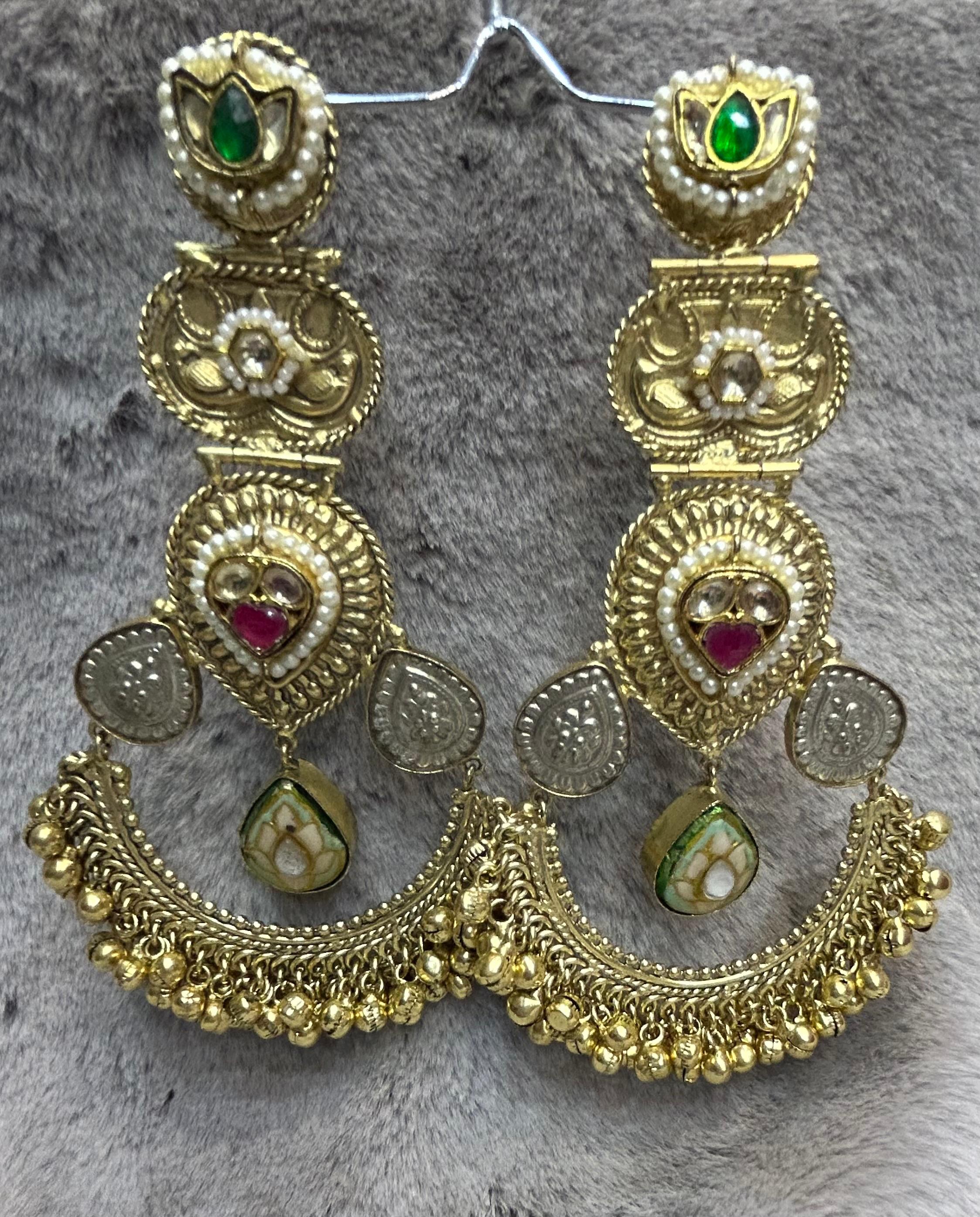 Royal Kundan Chandbali Earrings